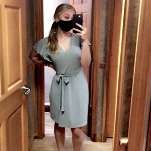 Pastel Green Tie-Front Dress